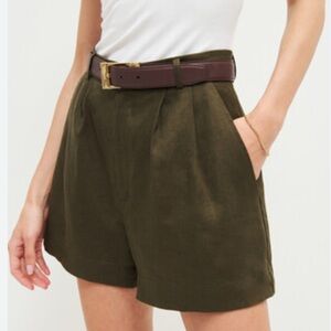 Reformation Mason Linen Short - green size 8